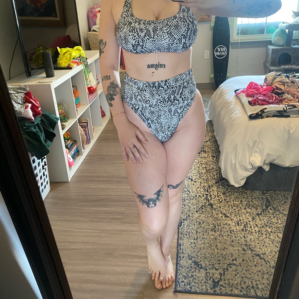 Snakeskin Print Bikini Set